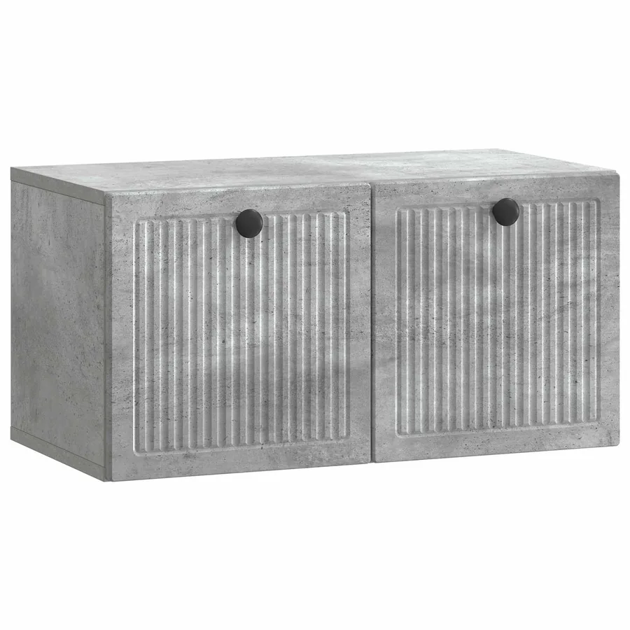 Meuble TV mural Gris béton 59,5 x 31 x 30 cm Bois d'ingénierie - 2