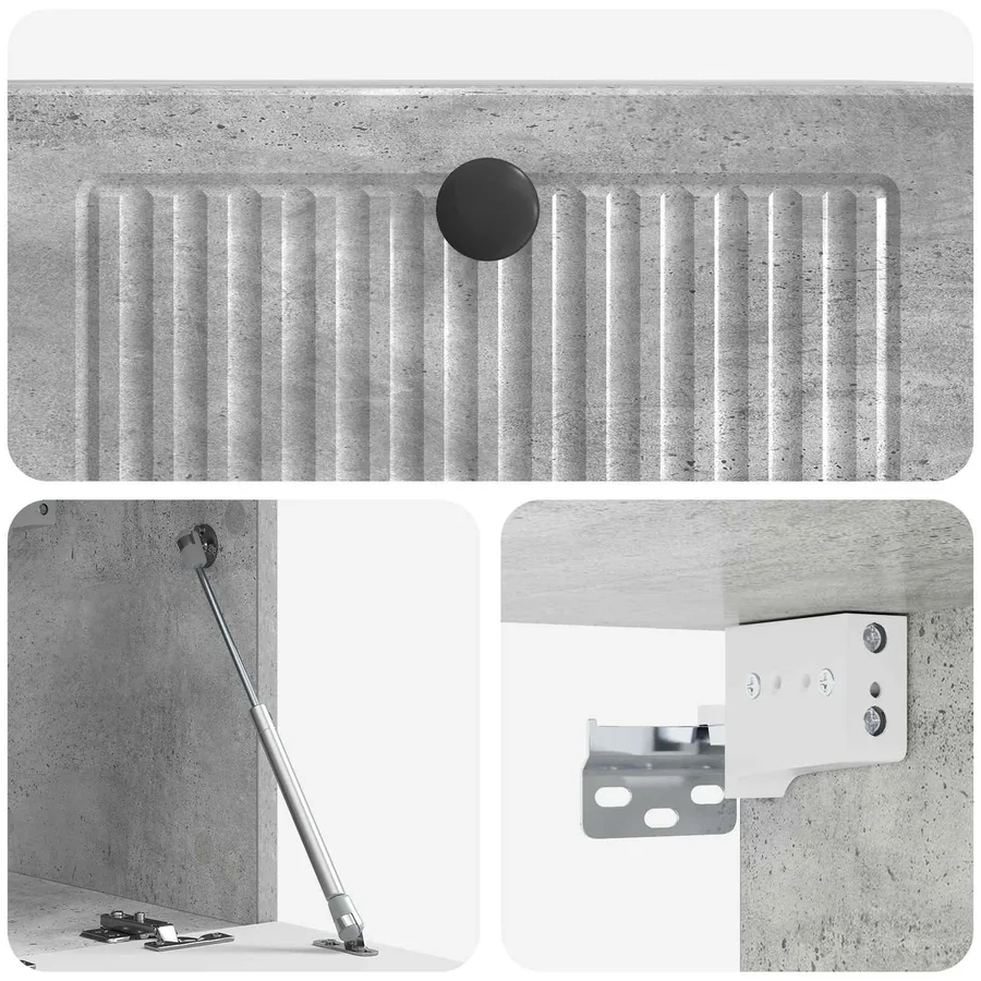 Meuble TV mural Gris béton 59,5 x 31 x 30 cm Bois d'ingénierie - 9