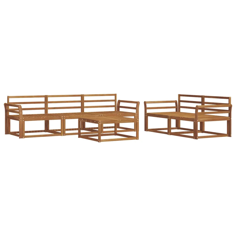 Ensemble de canapés d'extérieur 6 pcs Naturel - 2