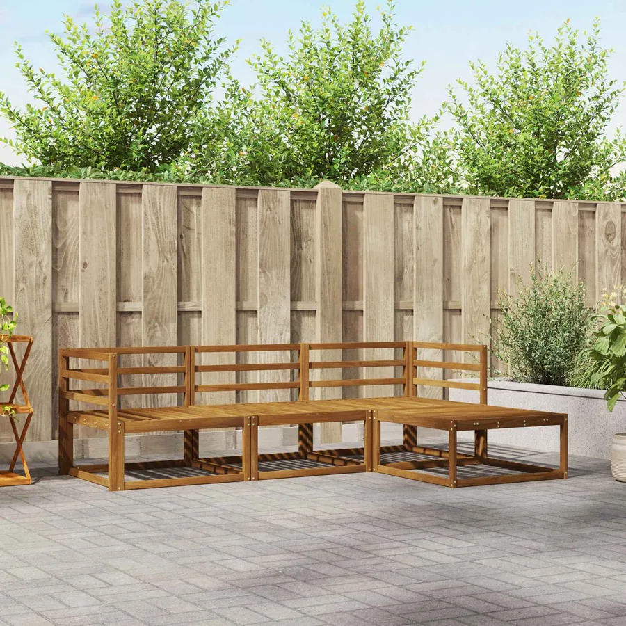 Ensemble de canapés d'extérieur 4 pcs Naturel