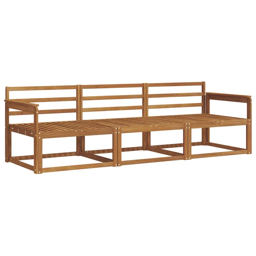 Ensemble de canapés d'extérieur 3 pcs Naturel - 2
