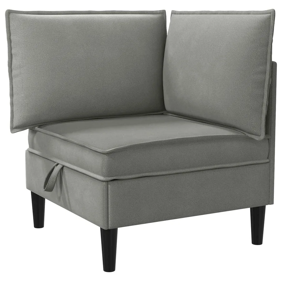 Ensemble de meubles pour le salon 5 pcs Gris foncé Tissu - 4