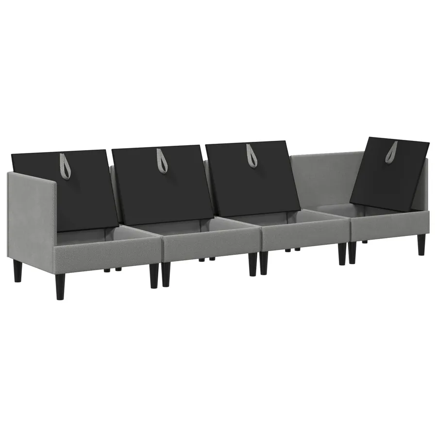 Ensemble de meubles pour le salon 4 pcs Gris foncé Tissu - 6