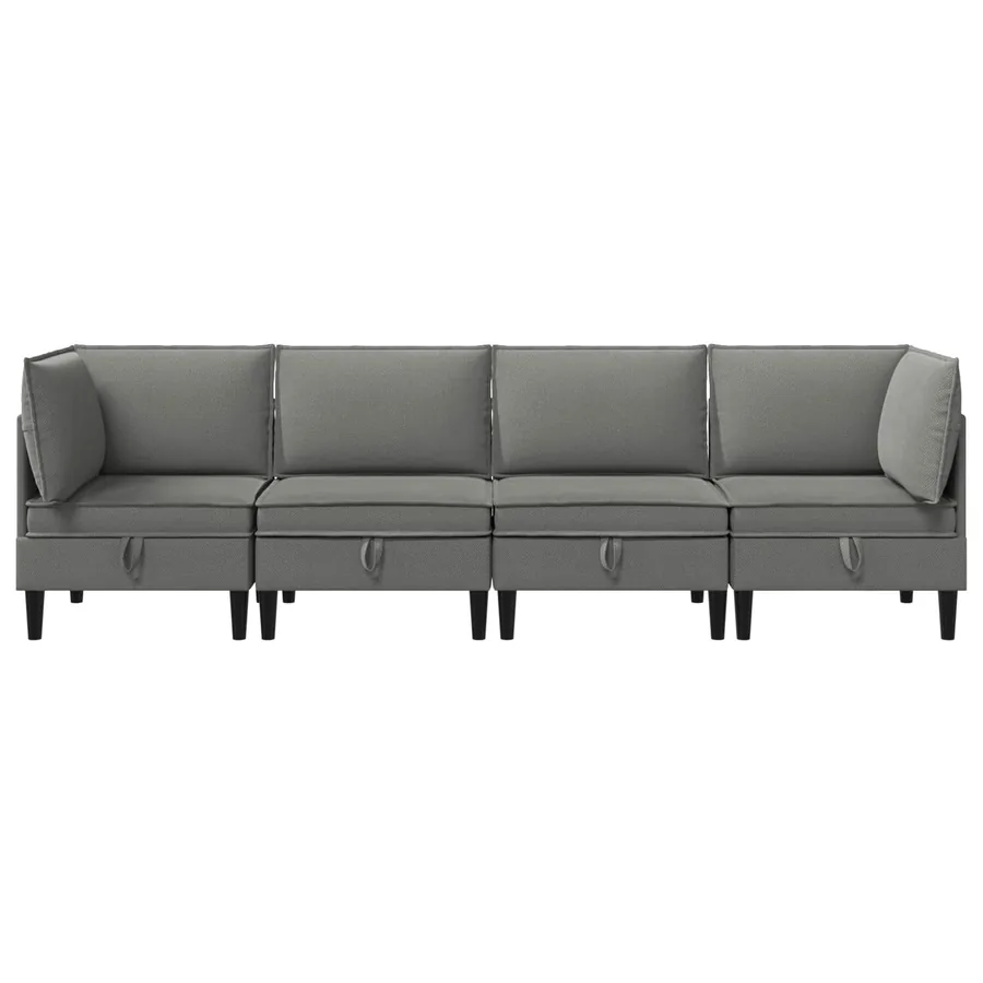 Ensemble de meubles pour le salon 4 pcs Gris foncé Tissu - 7