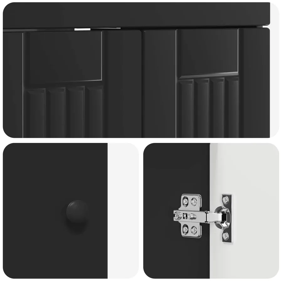 Ensemble de mobilier de salle de bain Noir 56 x 37,5 x 81 cm - 10