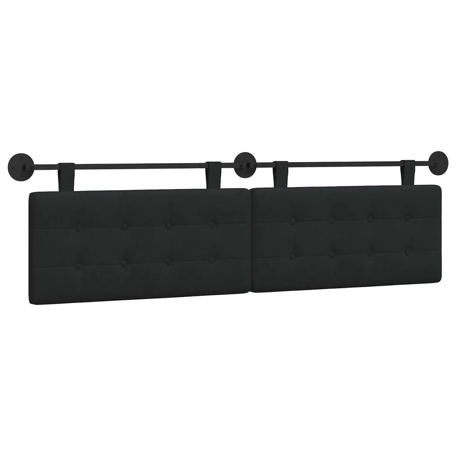 Tête de lit suspendue Noir Tissu - 2