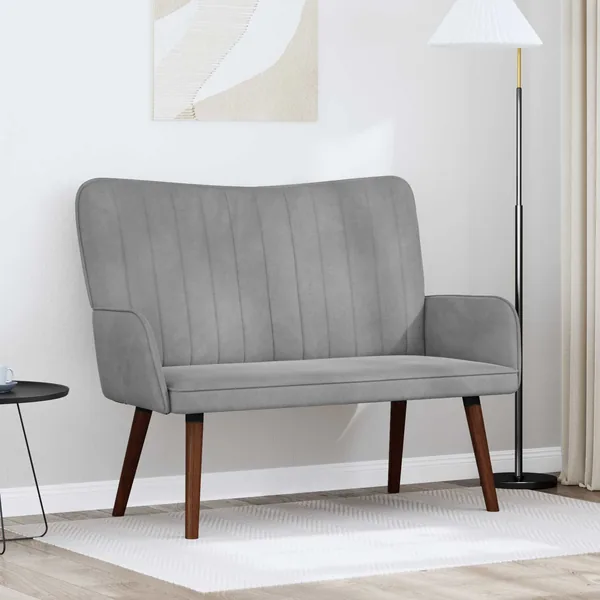 Sofa 2 places Gris clair 115 x 61 x 87 cm Velours