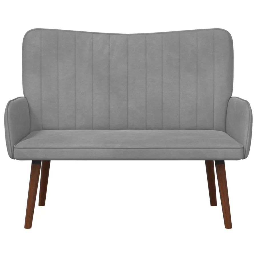 Sofa 2 places Gris clair 115 x 61 x 87 cm Velours - 4