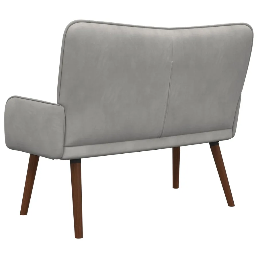 Sofa 2 places Gris clair 115 x 61 x 87 cm Velours - 6