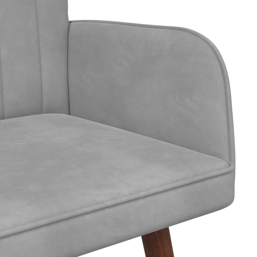 Sofa 2 places Gris clair 115 x 61 x 87 cm Velours - 7