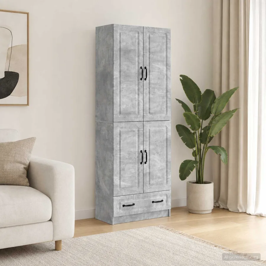 Ensemble de Meubles 2 pcs Gris béton Bois d'ingénierie