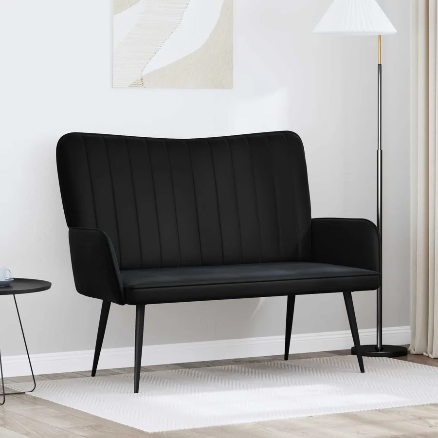 Sofa 2 places Noir 115 x 61 x 87 cm Velours