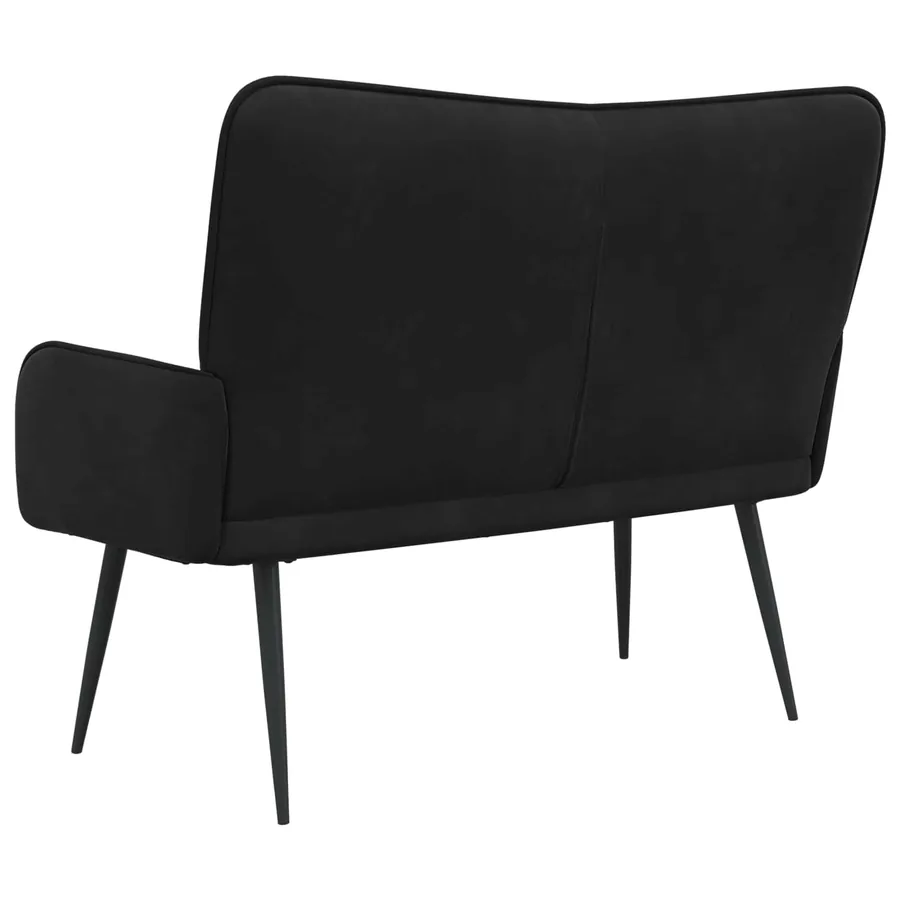 Sofa 2 places Noir 115 x 61 x 87 cm Velours - 6