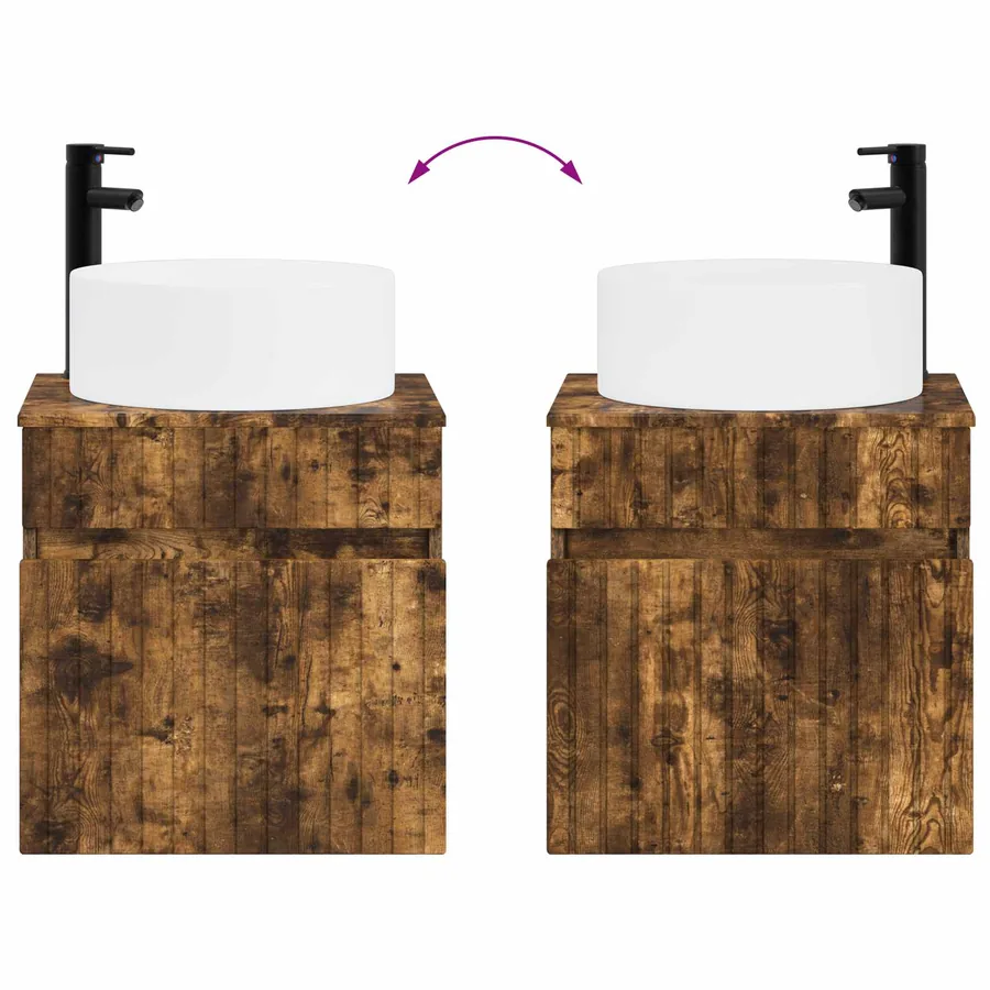 Ensemble d'armoire de salle de bain 4 pcs Chêne fumé - 13