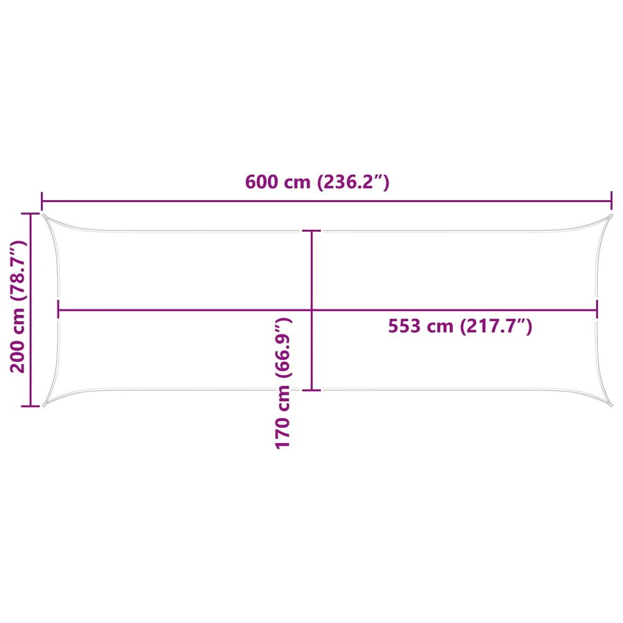 Voile d'ombre Sable 6 x 2 m 100 % polyester Oxford - 8