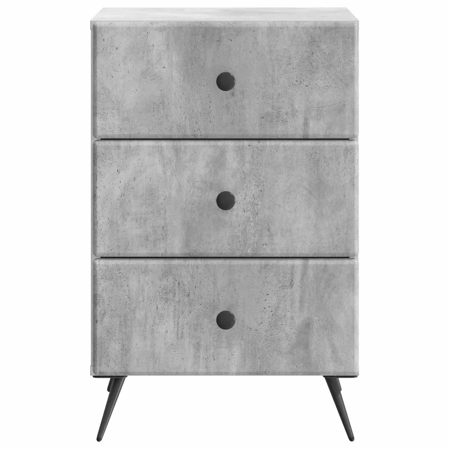 Cabinet de chevet avec tiroir Gris béton 43 x 41 x 66,5 cm - 5