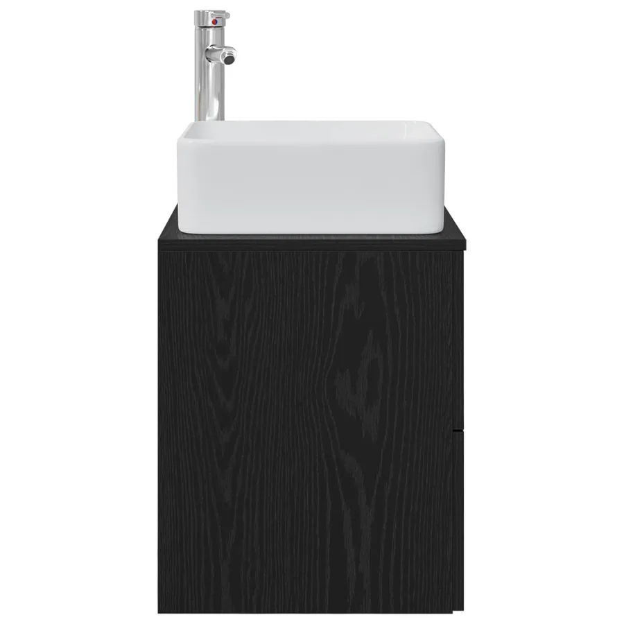 Vanité de lavabo mural Chêne noir 49,5 x 41 x 63 cm - 4