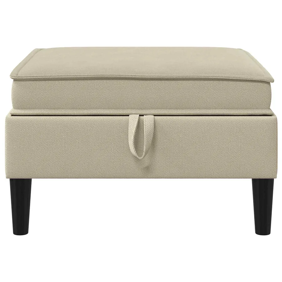 Pouf avec Rangement Sable Velours - 4
