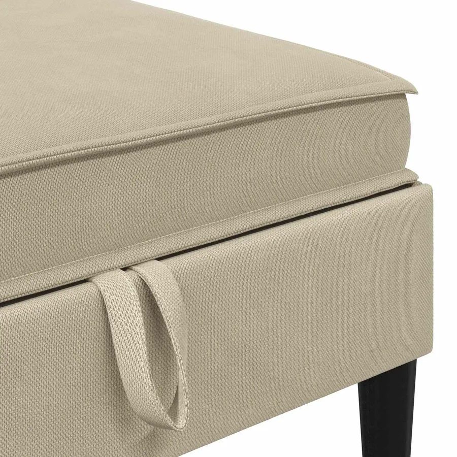 Pouf avec Rangement Sable Velours - 7
