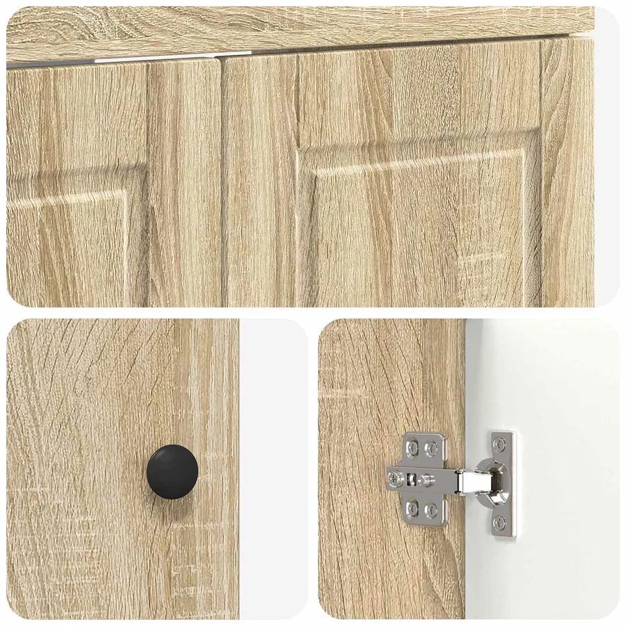 Ensemble de mobilier de salle de bain Chêne Sonoma - 8