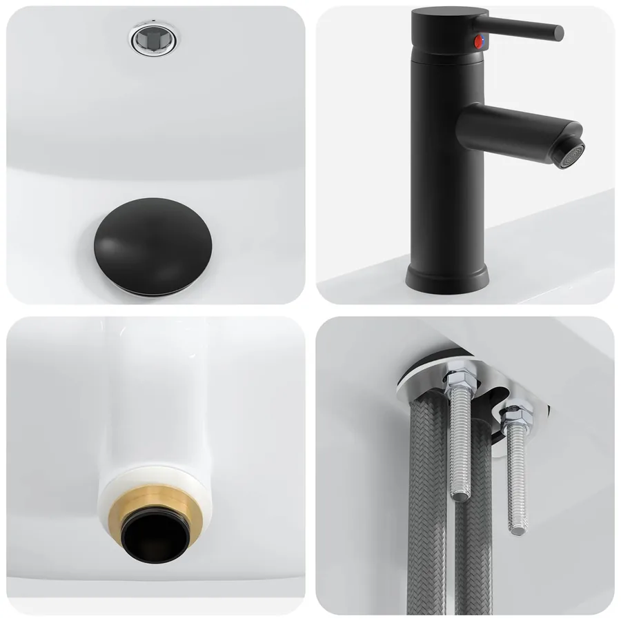 Ensemble de mobilier de salle de bain Chêne Sonoma - 9