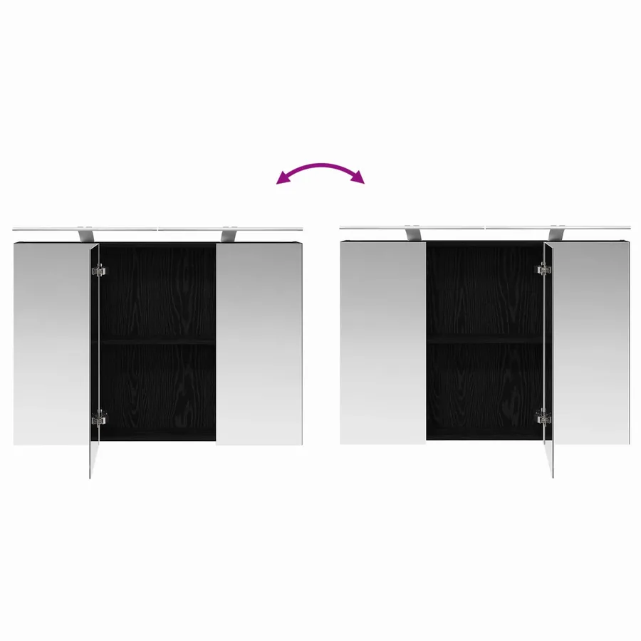 Ensemble de mobilier de salle de bain 4 pcs Chêne noir - 12