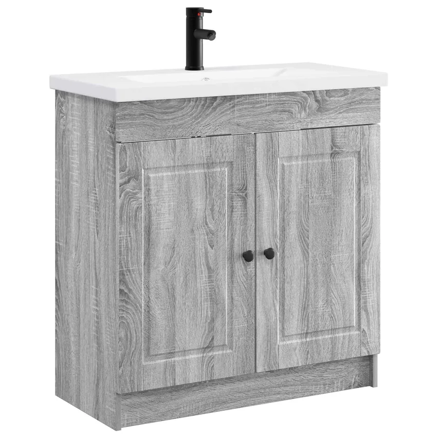 Ensemble de mobilier de salle de bain Sonoma gris - 2