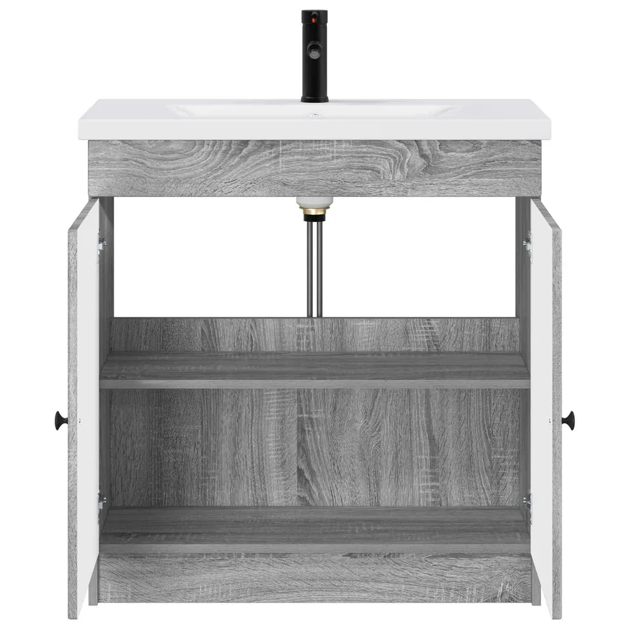Ensemble de mobilier de salle de bain Sonoma gris - 3