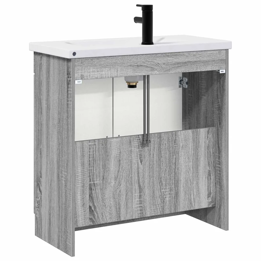 Ensemble de mobilier de salle de bain Sonoma gris - 7