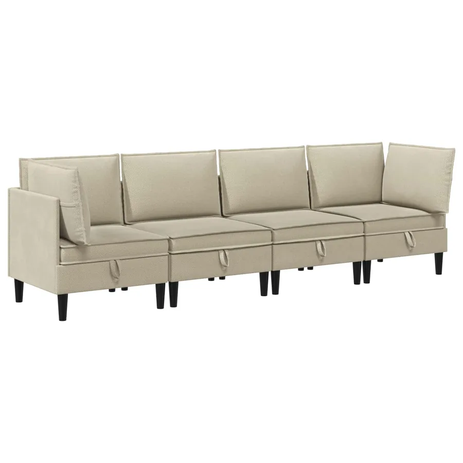 Ensemble de meubles pour le salon 4 pcs Sable Tissu - 2
