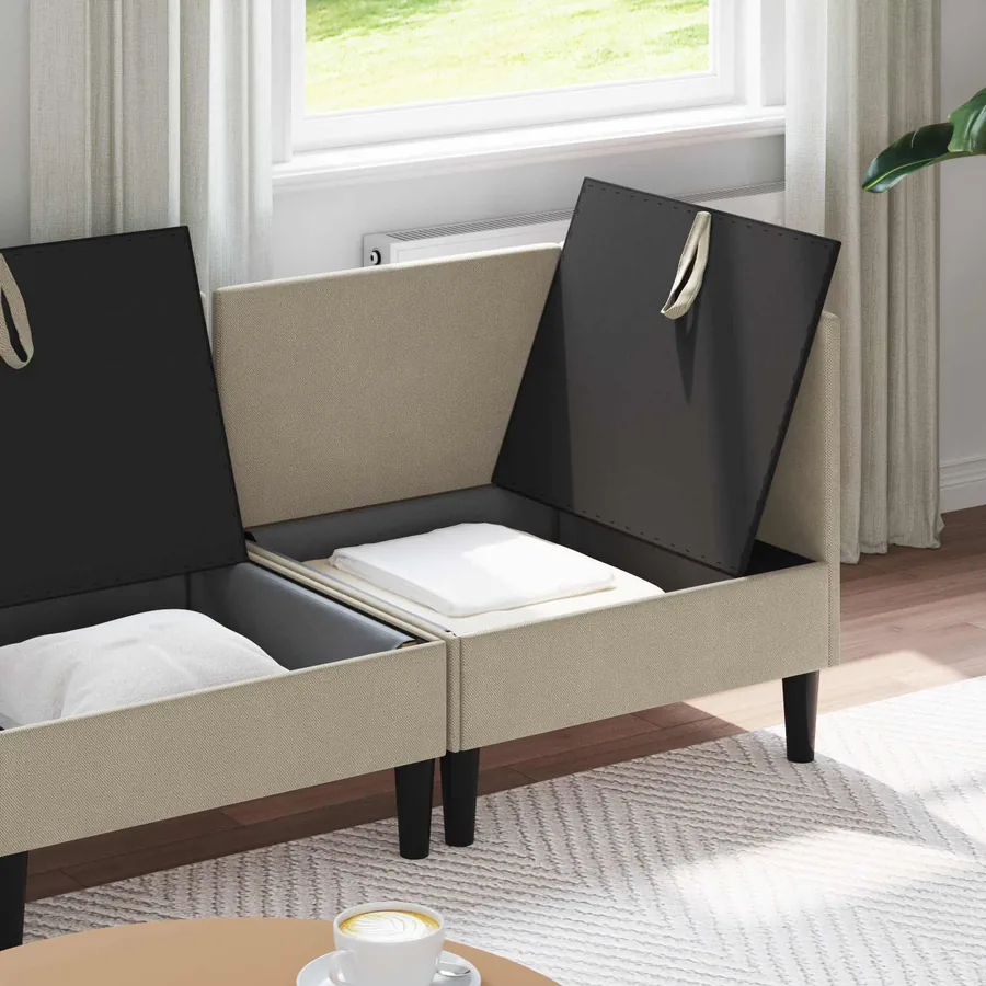 Ensemble de meubles pour le salon 4 pcs Sable Tissu - 3