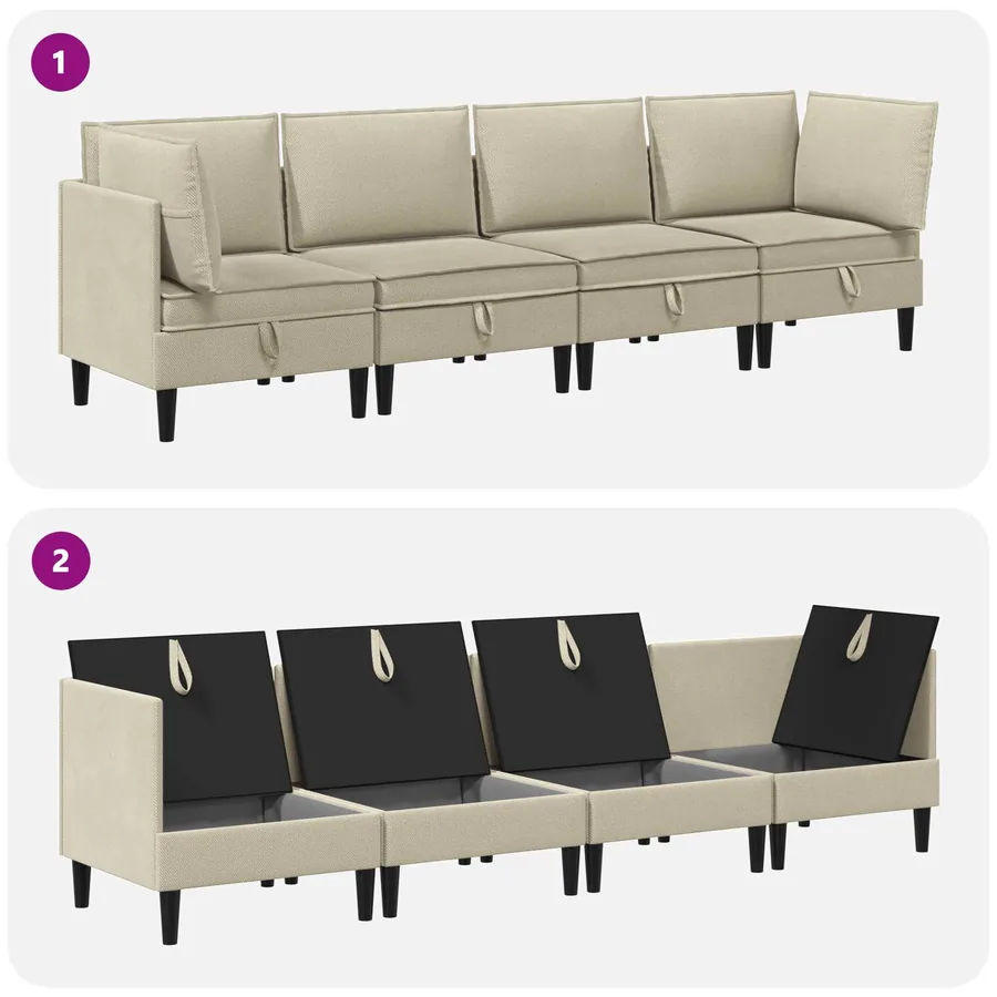 Ensemble de meubles pour le salon 4 pcs Sable Tissu - 9