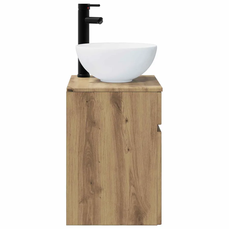 Meuble de lavabo mural Chêne artisanal 39 x 41 x 64,5 cm - 3