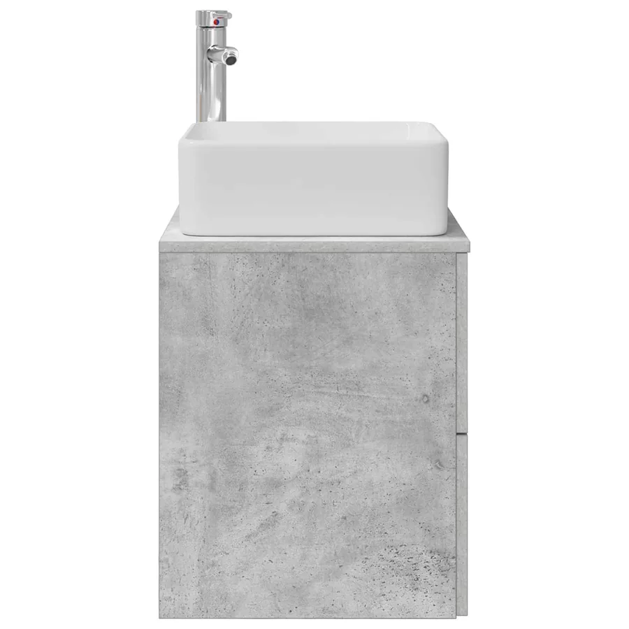 Vanité de lavabo mural Gris béton 49,5 x 41 x 63 cm - 4