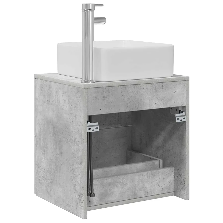 Vanité de lavabo mural Gris béton 49,5 x 41 x 63 cm - 5