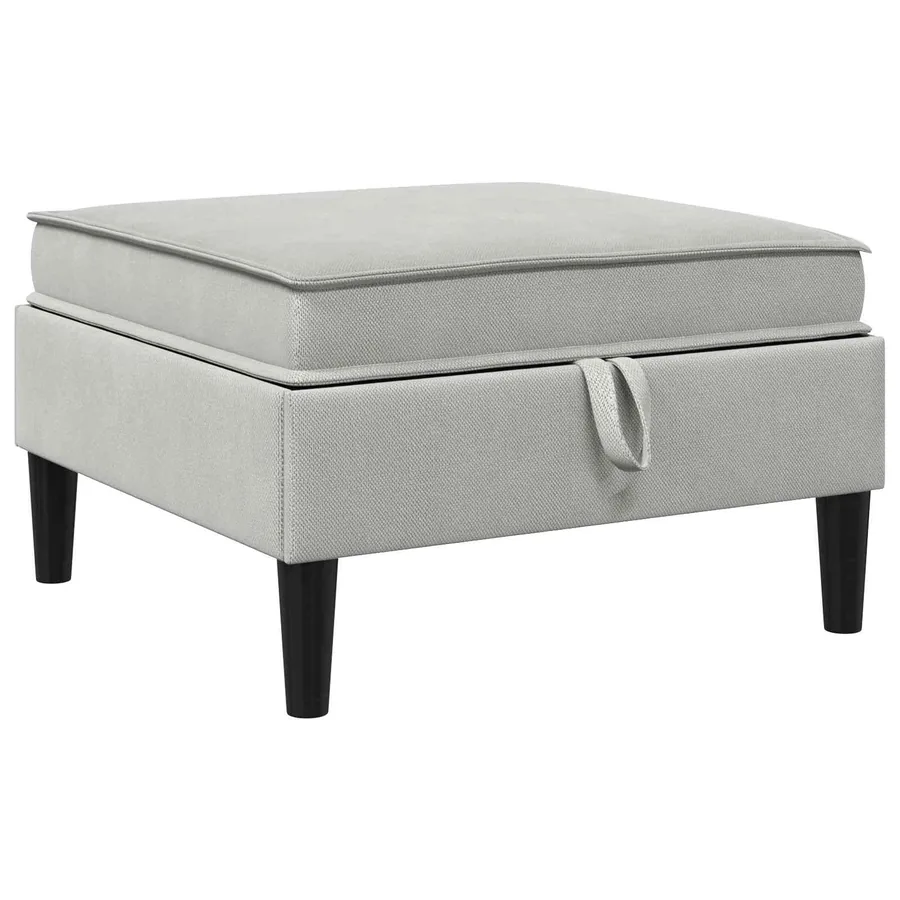 Pouf avec Rangement Gris clair Velours - 2