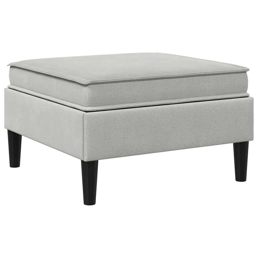Pouf avec Rangement Gris clair Velours - 6