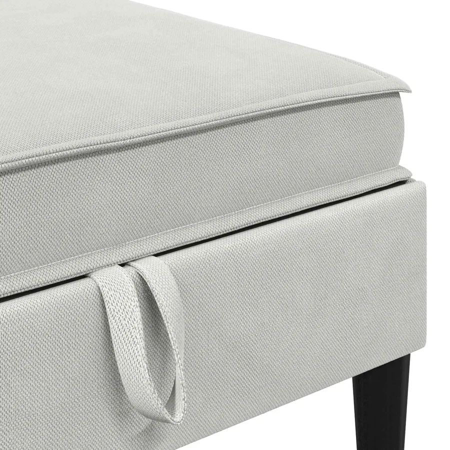 Pouf avec Rangement Gris clair Velours - 7