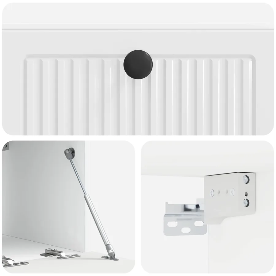 Meuble TV mural Montage mural Blanc brillant 59,5 x 41 x 30 cm - 9