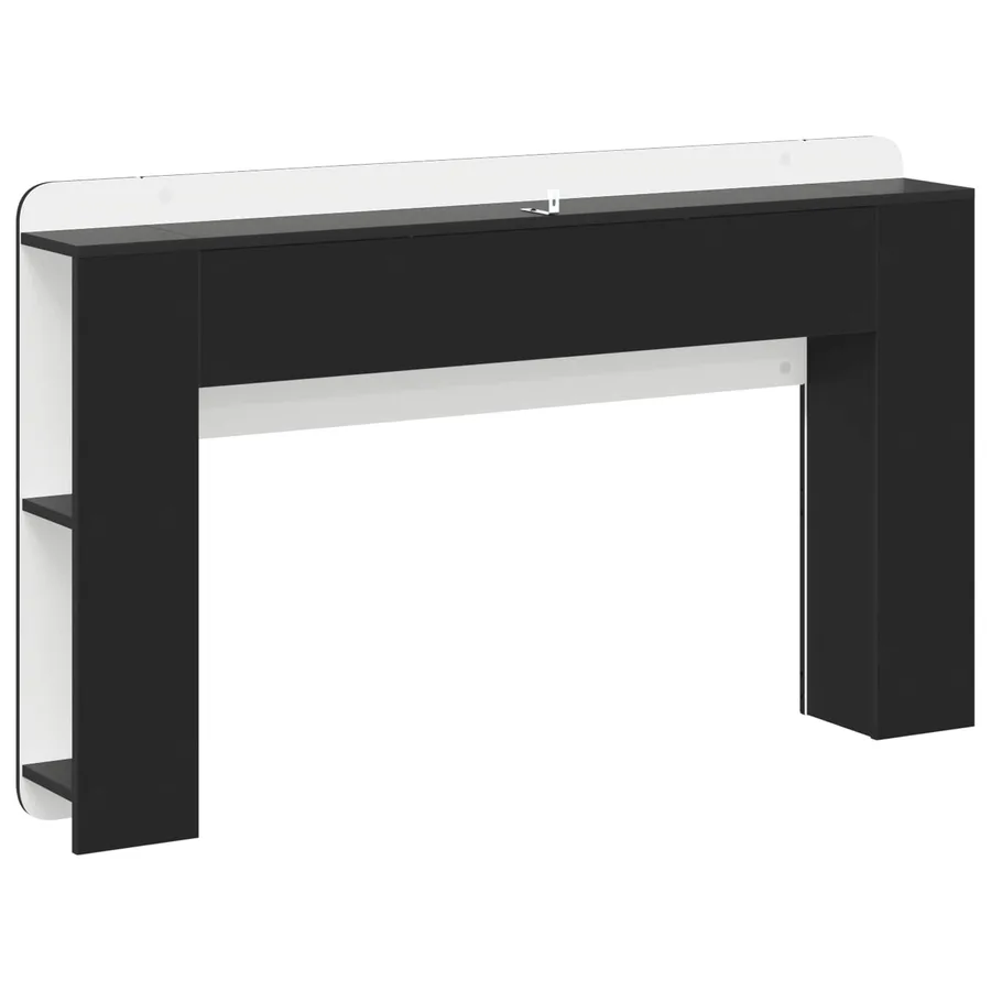 Cabinet de Tête de Lit avec stockage Noir 135 x 18,5 x 80 cm - 7