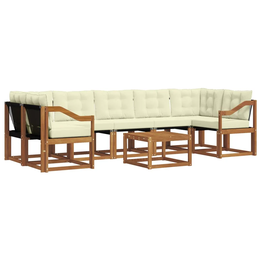 Ensemble de canapés d'extérieur 8 pcs Naturel et Crème - 2