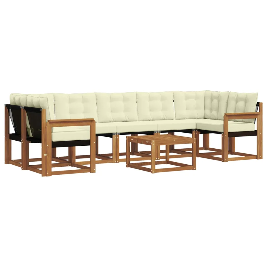 Ensemble de canapés d'extérieur 8 pcs Naturel et Crème - 2
