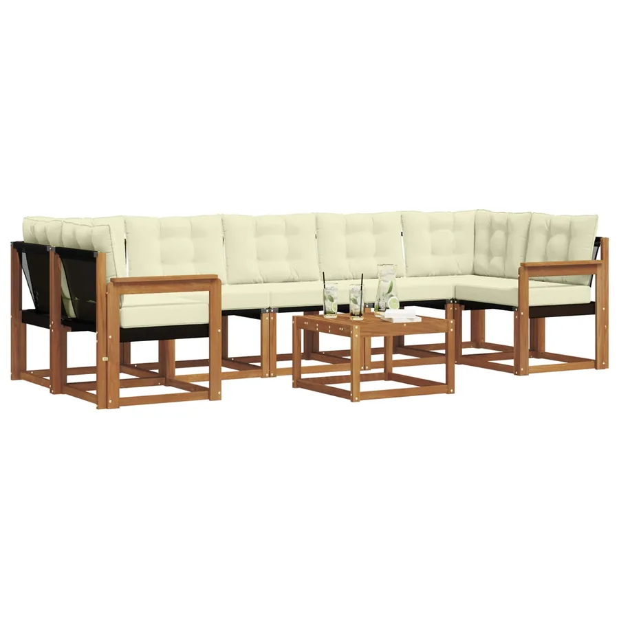 Ensemble de canapés d'extérieur 8 pcs Naturel et Crème - 3