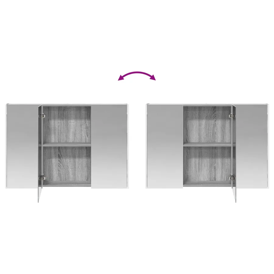 Ensemble de mobilier de salle de bain 4 pcs Sonoma gris - 12