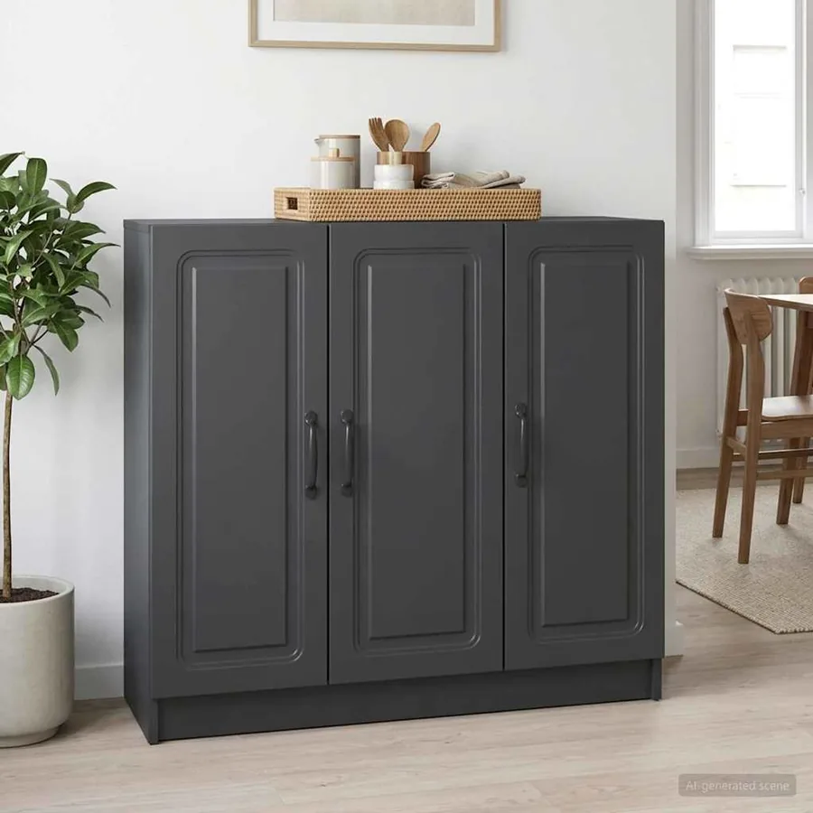 Buffet Noir 89 x 34,5 x 77 cm Bois d'ingénierie