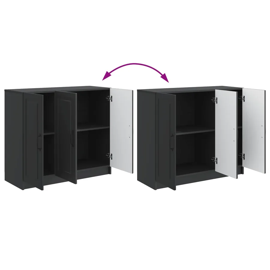 Buffet Noir 89 x 34,5 x 77 cm Bois d'ingénierie - 11