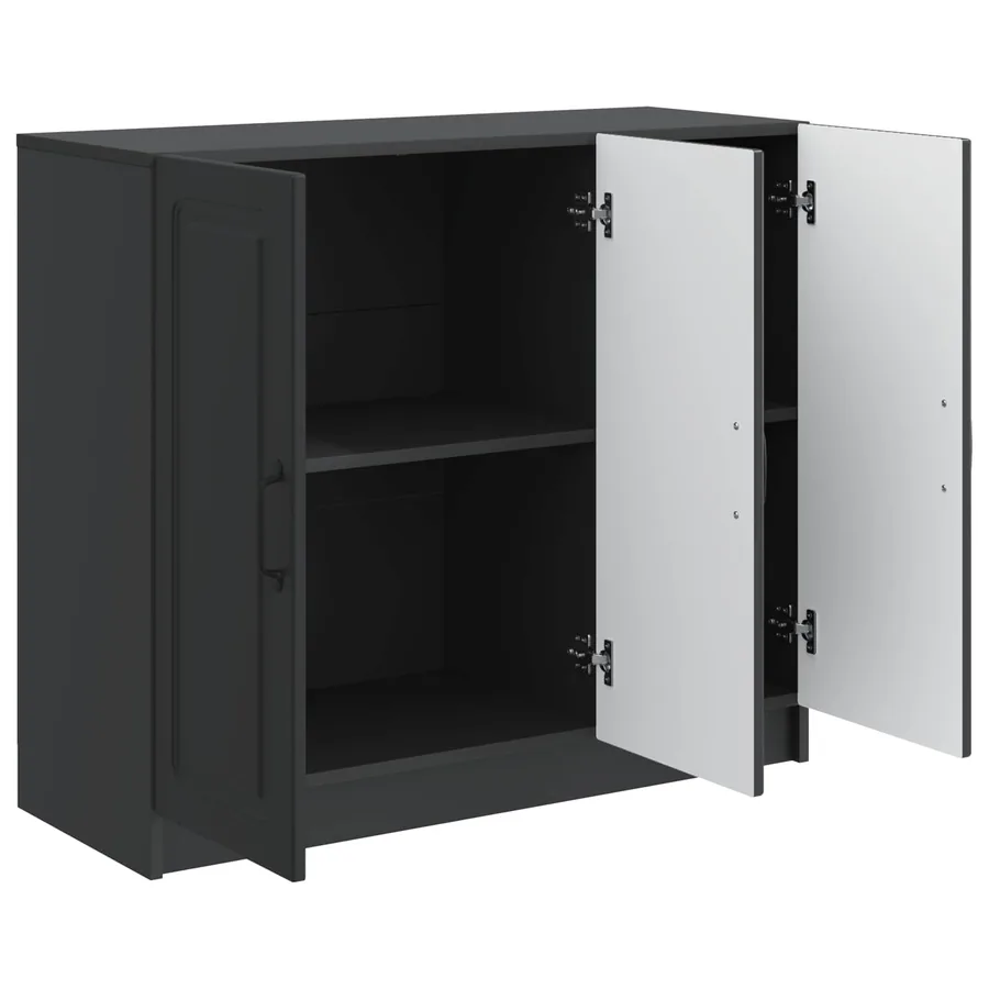 Buffet Noir 89 x 34,5 x 77 cm Bois d'ingénierie - 5