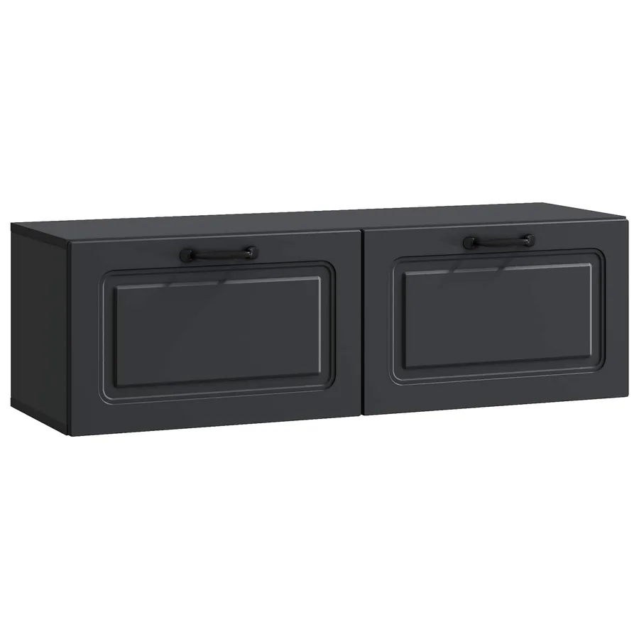 Meuble TV mural Noir 98 x 31 x 30 cm Bois d'ingénierie - 2