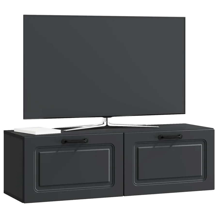 Meuble TV mural Noir 98 x 31 x 30 cm Bois d'ingénierie - 3