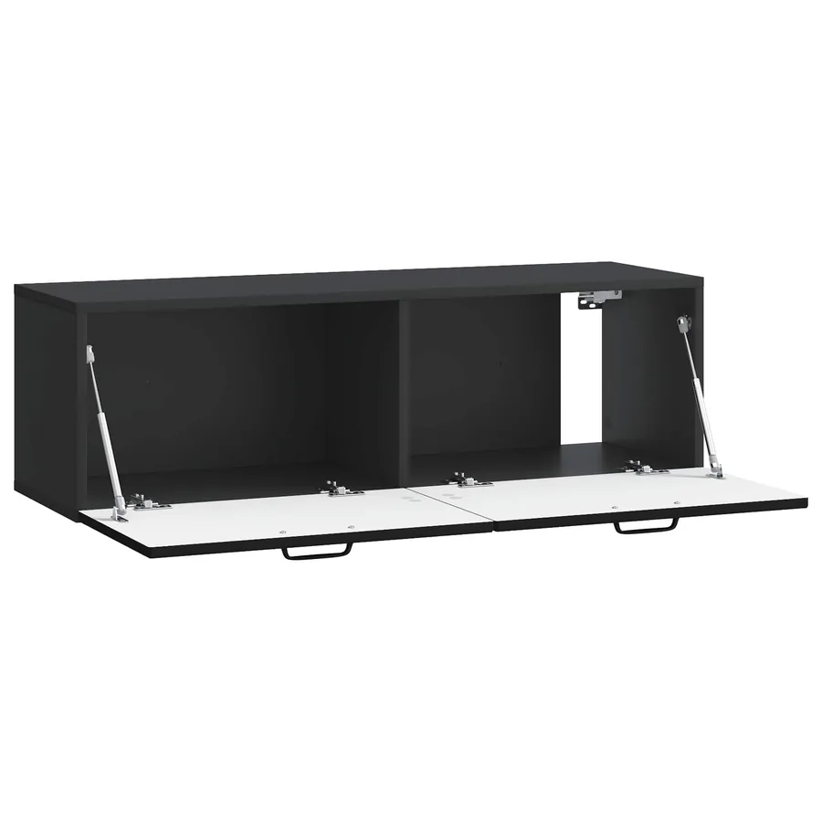 Meuble TV mural Noir 98 x 31 x 30 cm Bois d'ingénierie - 5